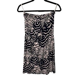 Lilly Pulitzer Black and White Geometrical Strapless Dress Size Medium